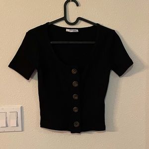 Button Down Cropped Top - Zara